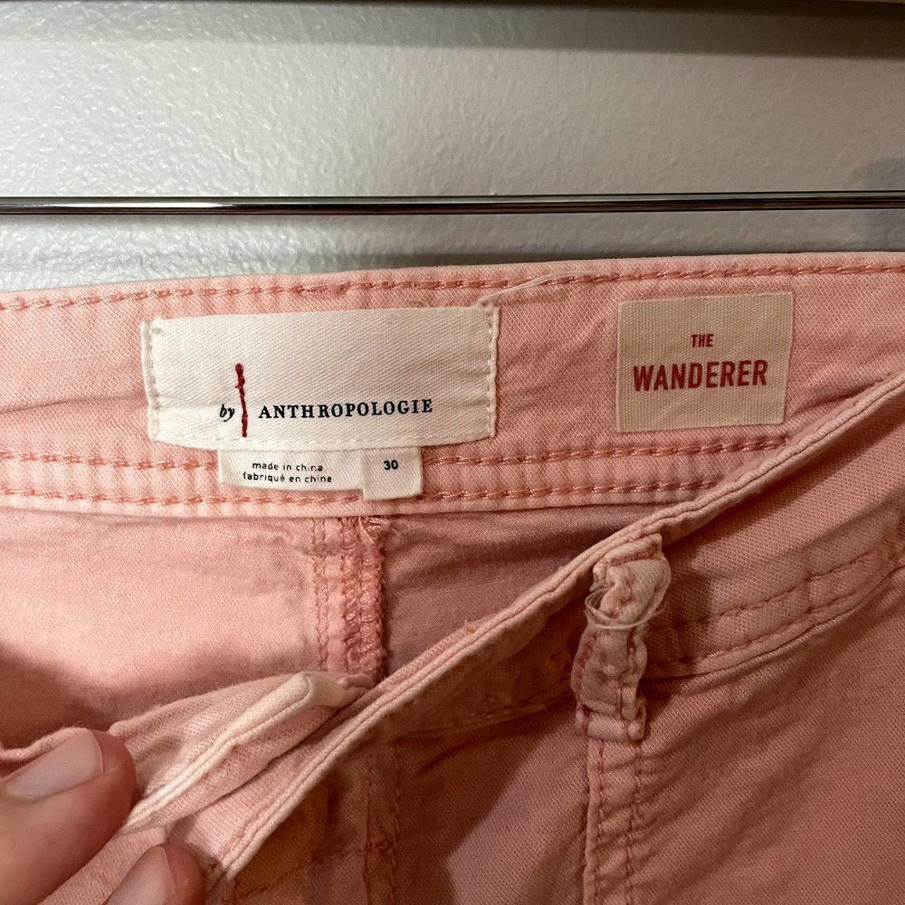 Anthropologie The Wanderer Dusty Pink Cargo Straight Leg Pants Size 30 - Picture 10 of 16